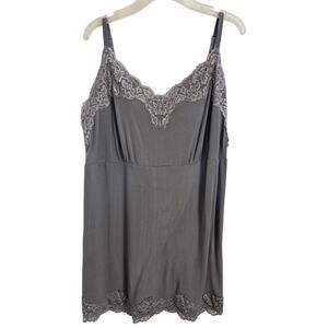 Lane Bryant Lace Trim Fairy Grunge Cami Gray Size 14/16 Layering Piece Y2K Style